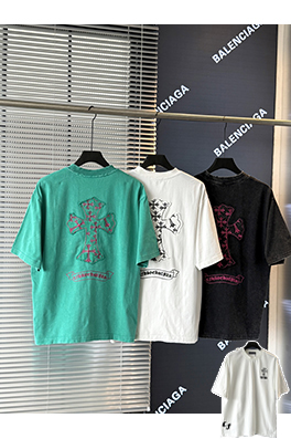 クロムハーツ ファッションクロスアップリケ刺繍半袖Tシャツ