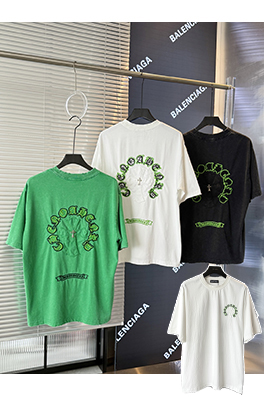 クロムハーツ クロスステッカー刺繍酸洗古い半袖Tシャツ