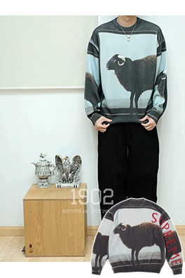 シュプリーム コラボレーション SWEATER ブラックヴィンテージプルオーバーセーター