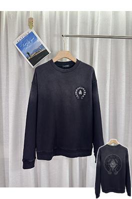 クロムハーツ 新しいウォッシュパッチ刺繍カップルカジュアルラウンドネックパーカー