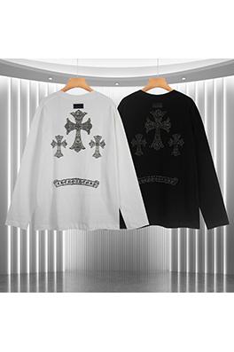 クロムハーツ 馬蹄十字プリントパールコンパスカップルカジュアル長袖シャツ