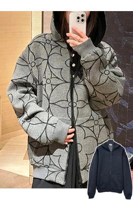 ルイヴィトン ファッションサークルフラワー両面ウールコート