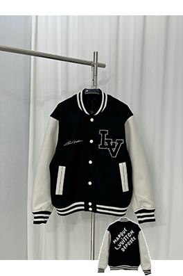 ルイヴィトンスーパーコピー ロゴバッジ刺繍ベースボールジャケット