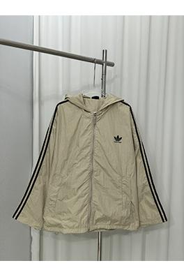 Adidas X Balenciaga コラボレーションシリーズアルファベットロゴジッパートレンチコート