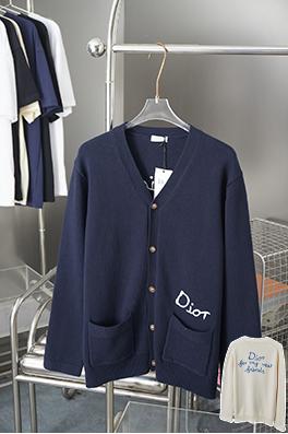 ディオールスーパーコピー アルファベット刺繍ニットカーディガン
