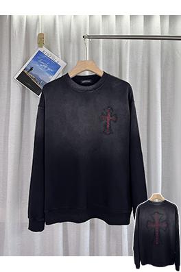 クロムハーツ 新しいトップウォッシュパッチ刺繍カップルラウンドネックパーカー