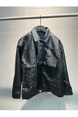 ルイヴィトン LV 高バージョンのステッチモノグラムエンボスレザージャケット