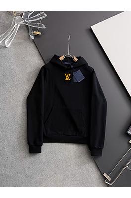 ルイヴィトンコピー 胸のクラシック LV ロゴブランド刺繍ロゴフード付きパーカー