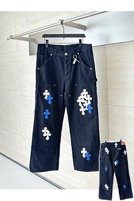 クロムハーツ レザーワークジーンズ