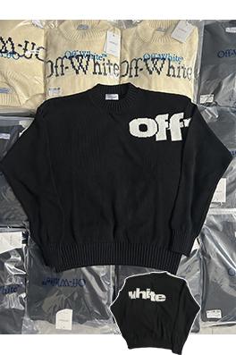 オフホワイト OFF-WHITE フロントとバックにモノグラム柄が入ったクルーネックセーター