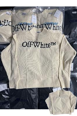 オフホワイトスーパーコピー OFF-WHITE 胸に文字が入ったクルーネックセーター