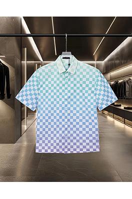 ルイヴィトンコピー Damier Monogram グラデーションチェッカーボード半袖シャツ