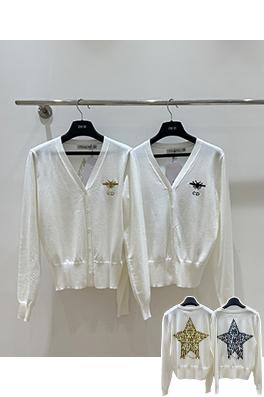 ディオール リトルビー刺繍とCDロゴが入ったVネックカーディガン