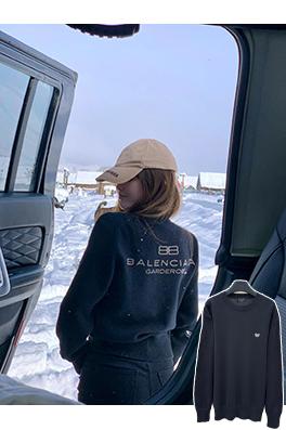 バレンシアガ Balenciaga 小麦の穂刺繍入りマッドプリントセーター