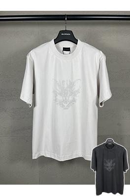 バレンシアガ レディースダイレクトプリントウォッシュダメージ半袖Tシャツ