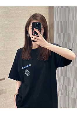 ルイヴィトンコピー ポケット刺繍ビーズニット半袖Tシャツ