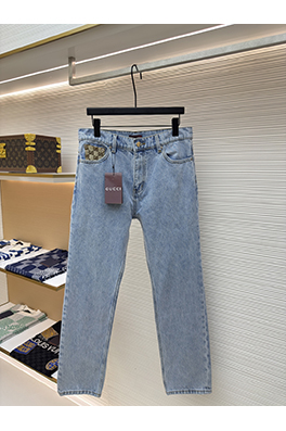 グッチコピー ポケットプリントストレートジーンズ