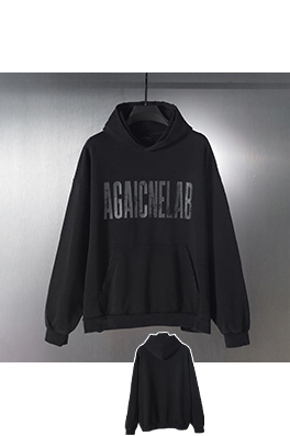 バレンシアガ AGAICNELAB プリント炒め色水洗い磨かれた古いフード付きパーカー