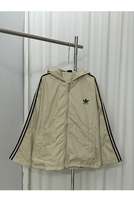 Adidas X Balenciaga コラボレーションシリーズアルファベットロゴジッパートレンチコート