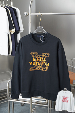 ルイヴィトン 新しい刺繍アルファベットプルオーバーラウンドネックパーカー