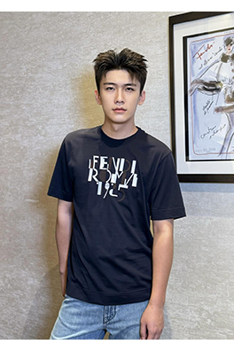 フェンディ FENDI Roma 1925 アルファベットプリント刺繍半袖Tシャツ