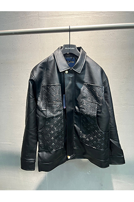 ルイヴィトン LV 高バージョンのステッチモノグラムエンボスレザージャケット