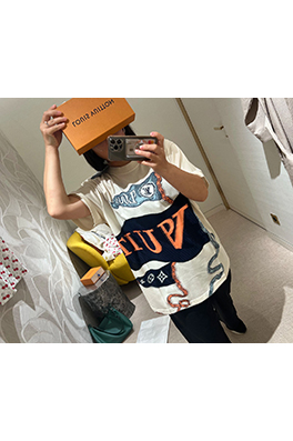 ルイヴィトン デジタルプリント半袖Tシャツ