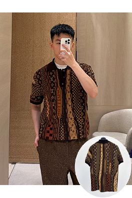 ルイヴィトン Nigo コラボレーションニット半袖ポロシャツ