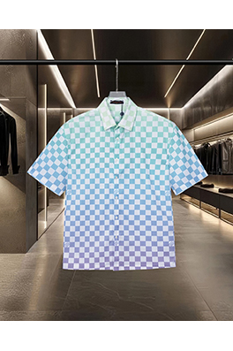 ルイヴィトンコピー Damier Monogram グラデーションチェッカーボード半袖シャツ