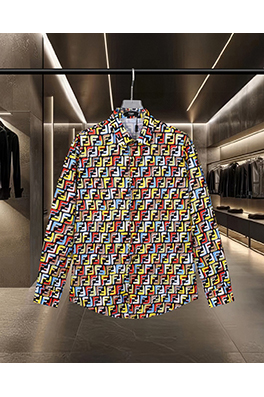 フェンディ クラシックカラーのオールオーバーダブルFFデジタルロゴ長袖シャツ