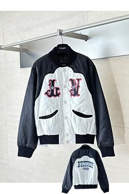 ルイヴィトン 文字りキルティングコットンカラーブロックベースボールジャケット