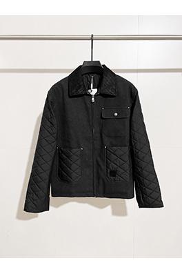 ルイヴィトン ような革パッチワークダイヤモンドキルティングボンバージャケット