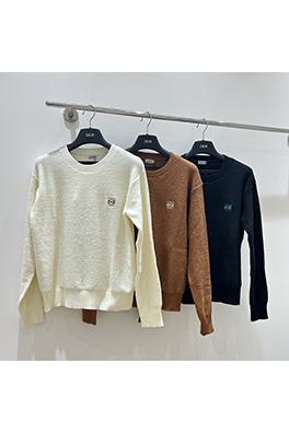 ロエベ クラシックな刺繍ロゴクルーネックセーター