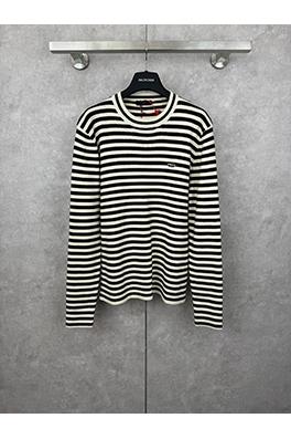 プラダスーパーコピー ストライプ刺繍クルーネックセーター