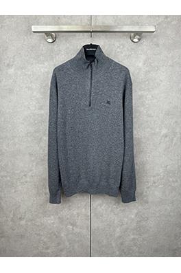 バーバリー 刺繍入りハーフジップタートルネックセーター