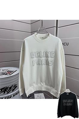 セリーヌコピー 新しいシルバービーズとラインストーンロゴクルーネックパーカー