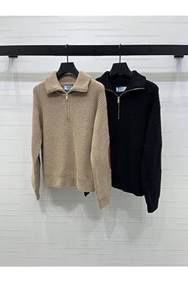 プラダ ジッパーラペルニット長袖セーター