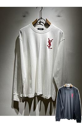 サンローラン YSL 胸にロゴが入った長袖ボトムシャツ