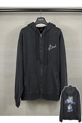 バレンシアガ BRITNEY 限定ュージックコラボレーションフード付きジップアップスパーカー