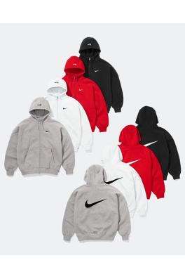 シュプリームコピー X NIKE ジョイントモデルのベルベットと厚のフード付きジッパースパーカー