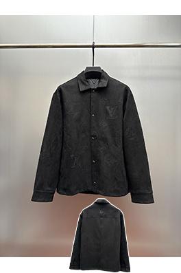 ルイヴィトン 刺繍りスエード長袖オーバーシャ​​ツ