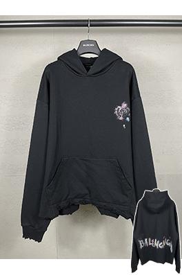 バレンシアガ プレミアムエディション 手描きグラフィティ刺繍パーカー