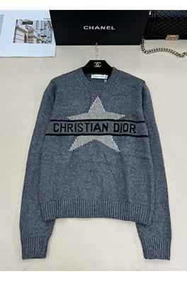 ディオール 新しいスターレターグレーニットラウンドネック長袖シャツ