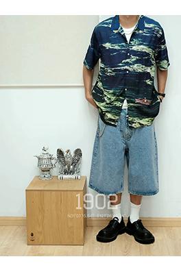 シュプリーム SUPREME 小さな船と波の半袖シャツ