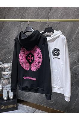 クロムハーツ カラフルなダブルシャドウの馬蹄形のクロス刺繍り、インクが飛び散ったフード付きスパーカー