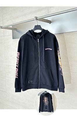 Chrome Hearts X Deadly Doll コラボレーションブランドのフード付きジップアップスパーカー