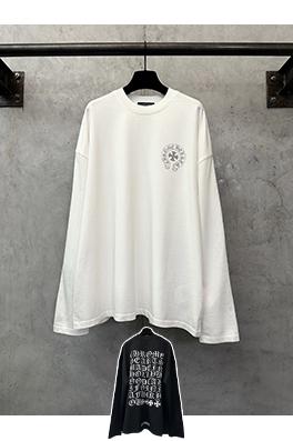 クロムハーツ クラシックなサンスクリットのグレーの文字の長袖シャツ