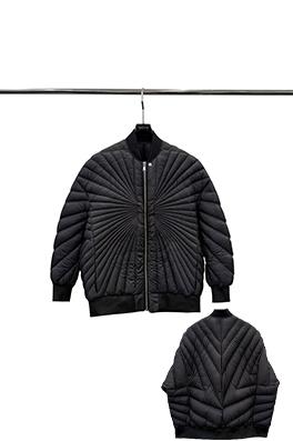 リックオウエンス 幾何のレイ刺繍キルティンググースダウンジャケット