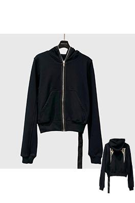 リックオウエンス ダークスタイルのヘビーウェイトフード付きスパーカージャケット