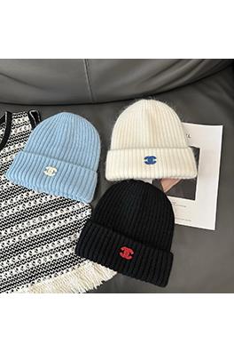 シャネル アンゴラ産ラビットファーの二重編みニットキャップ